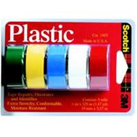 3M 3M 190T Assorted Color Plastic Tape 5 Pack 4796439
